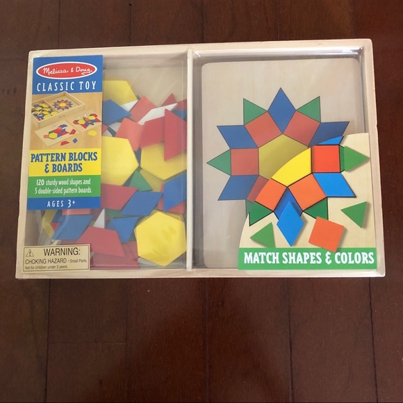 melissa & doug pattern blocks and boards classic toy
